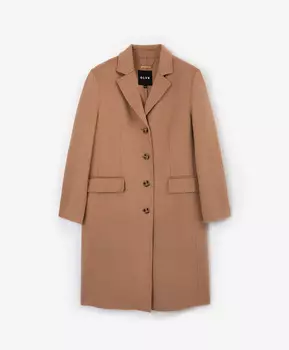 Пальто классическое из ткани бибер без подкладки бежевое GLVR (XL)