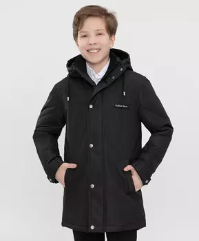 Пальто с капюшоном черное Button Blue (128)