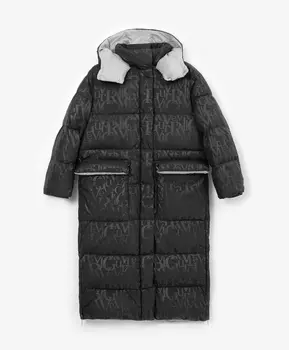 Пальто зимнее на натуральном пуху серое Gulliver