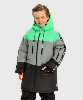 Пальто зимнее непромокаемое с капюшоном мультицвет для мальчика Button Blue