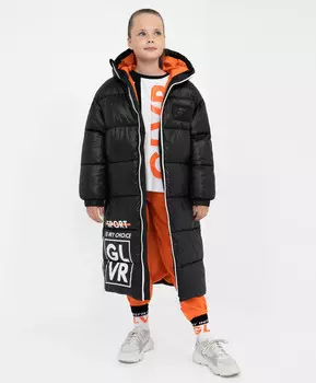 Пальто зимнее стеганое из плащовки с мокрым блеском Gulliver (146)