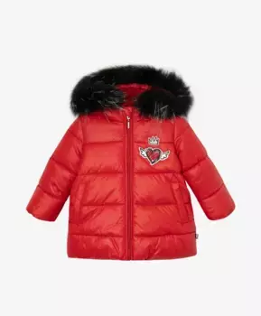 Пальто зимнее стеганое из плащовки с капюшоном Gulliver (92)