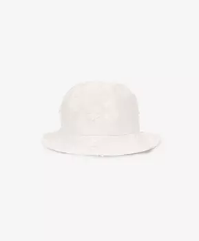 Панама для девочки белая с завязками текстильная Gulliver