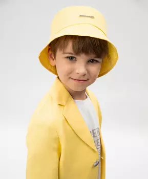 Панама для девочки льняная желтая Roberto Moretti