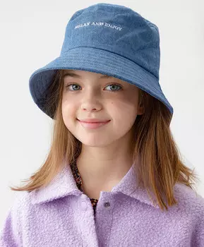 Панама джинсовая с принтом Button Blue (52)
