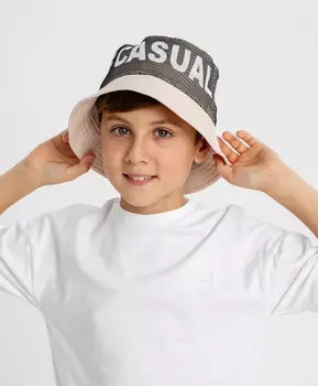 Панама с принтом бежевая детская Button Blue (54-56)