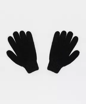 Перчатки вязаные черные Button Blue