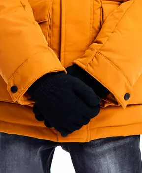 Перчатки вязаные черные Button Blue