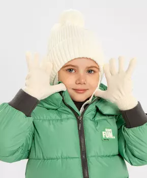 Перчатки вязаные молочные детские Button Blue (12)