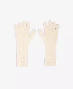 Перчатки вязаные молочные для девочки Roberto Moretti