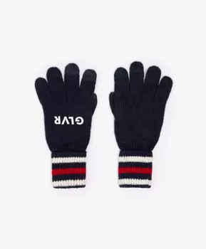 Перчатки вязаные синие для девочки Gulliver (12)