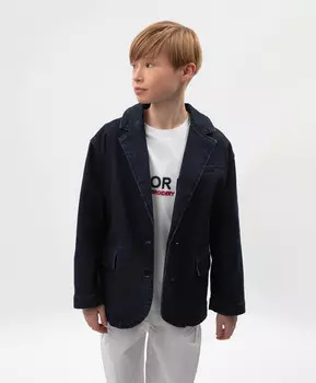 Пиджак для мальчика джинсовый синий Gulliver