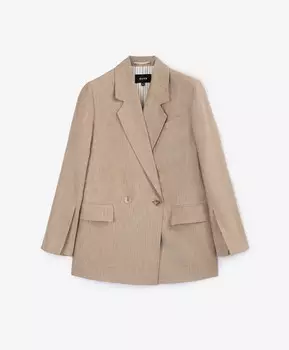 Пиджак двубортный из 100% льна бежевый GLVR
