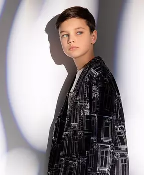 Пиджак хлопковый черный Gulliver (134)