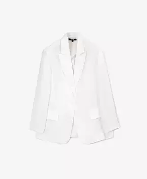 Пиджак льняной прямой свободной формы с одной шлицей сзади белый GLVR (XL)