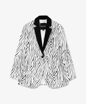 Пиджак прямой свободной формы с двумя шлицами сзади с рисунком GLVR (XL)