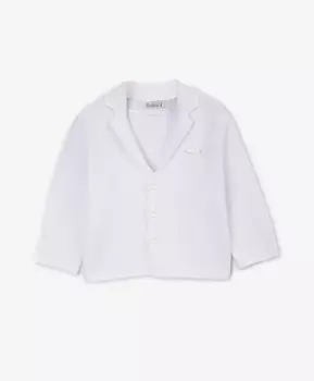 Пиджак вязаный белый для мальчика Gulliver (86-52)