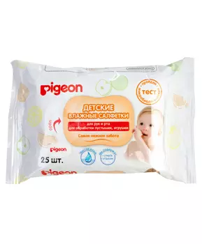Pigeon Влажные салфетки для рук и лица, 25 шт