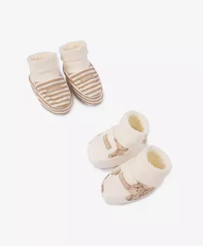 Пинетки комплект из 2-х штук молочные бежевые Gulliver