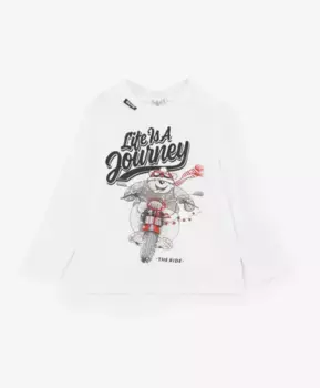 Пижама из мягкого меланжевого трикотажа с авторским рисунком Gulliver (86-92)