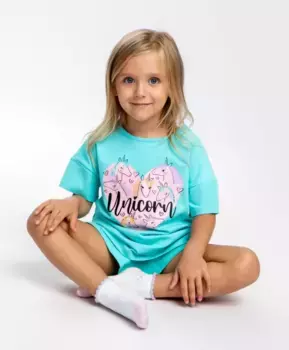 Пижама с принтом голубая Button Blue (110-116)