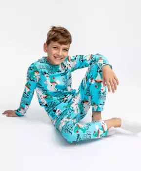 Пижама с принтом голубая Button Blue (140-146)