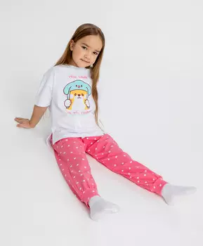 Пижама с принтом мультицвет для девочки Button Blue (164-170)