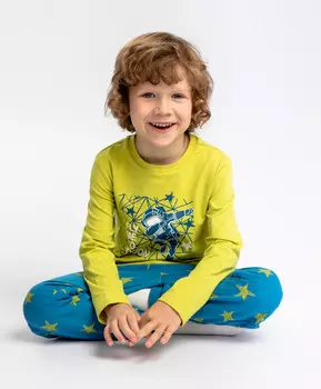 Пижама с принтом желтая Button Blue (110-116)