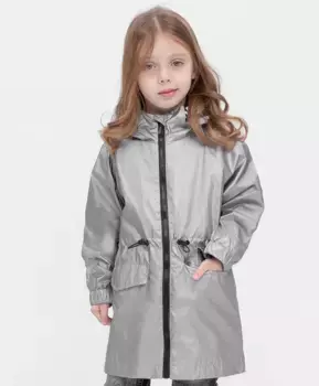 Плащ с металлизированным эффектом серебристый Button Blue (104)