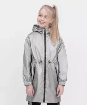 Плащ с металлизированным эффектом серебристый Button Blue (146)