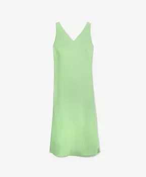 Платье без рукавов макси с V-образной горловиной спереди и сзади салатовое GLVR (XL)