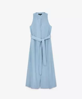 Платье без рукавов с высокими шлицами голубое GLVR (XL)