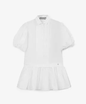 Платье детское с коротким рукавом текстильное трапециевидной формы белое Roberto Moretti