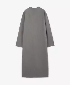 Платье длины макси прямого силуэта с металлической молнией на спинке серое GLVR (S)