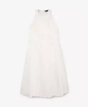 Платье из денима с дестрой эффектом молочное GLVR