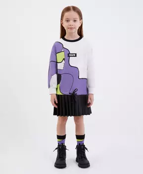 Платье из футера белое Gulliver (128)