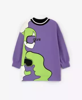 Платье из футера фиолетовое Gulliver (104)