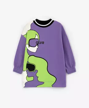 Платье из футера фиолетовое Gulliver (134)