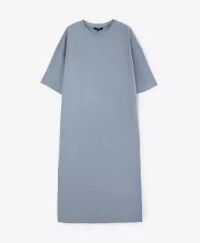 Платье макси из интерлока голубое GLVR