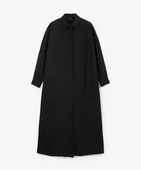 Платье макси рубашечного кроя с оригинальной спинкой черное GLVR