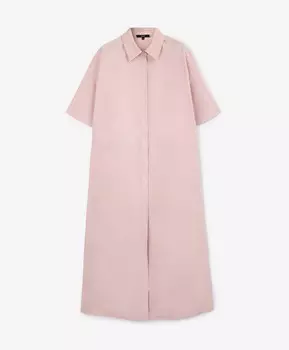 Платье макси рубашечного кроя с оригинальной спинкой розовое GLVR