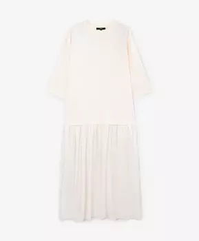 Платье макси силуэта оверсайз молочное GLVR