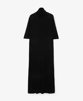 Платье макси вязаное из пряжи с содержанием шелка черное GLVR