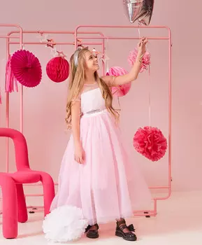 Платье нарядное с пышной юбкой розовое Button Blue (146)
