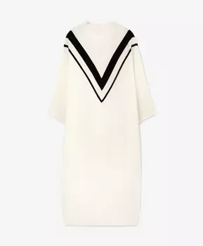 Платье оверсайз вязаное белое GLVR (M)