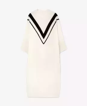 Платье оверсайз вязаное белое GLVR (S)