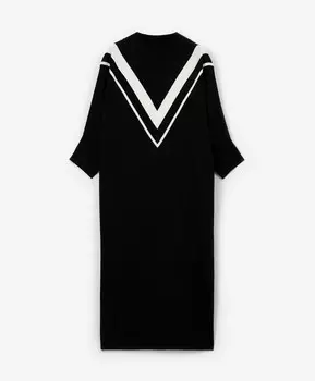 Платье оверсайз вязаное черное GLVR (S)