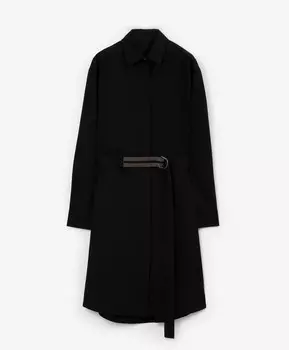 Платье-рубашка оверсайз черное GLVR (S)