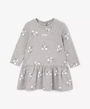 Платье с длинным рукавом трикотажное серое для девочки Gulliver