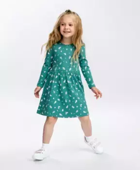 Платье с длинным рукавом зеленое Button Blue (116)